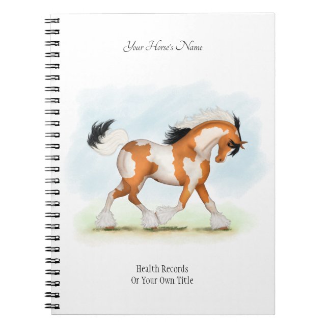 Overo Gypsy Personalised Horse Owner's Journal (Front)