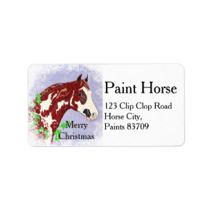 Overo Horse Head (Christmas) Label