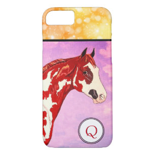 Overo Paint Horse Head (golden stars) iPhone 8/7 Case