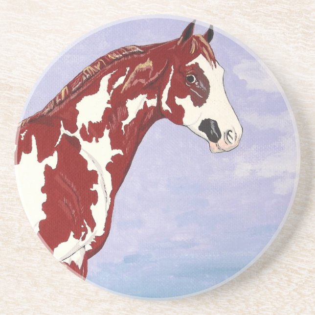 Overo Paint Horse Stallion Coaster (Front)