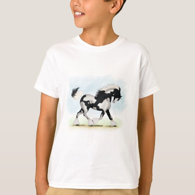 Overo Piebald Gipsy Horse Pony Paint Pinto T-Shirt (Front)
