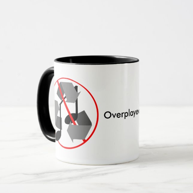Overplayed Recycled Music Mug (Front Left)