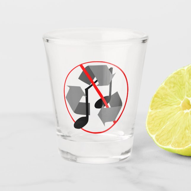 Overplayed Recycled Music Shot Glass (Front)