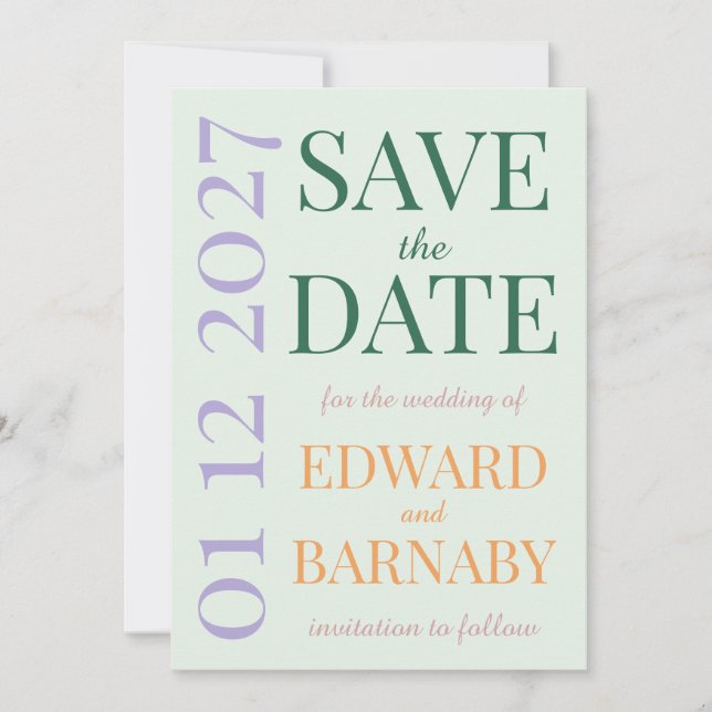 oversize letters Garden Party Save The Date (Front)