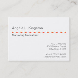 Oversize modern micro dot cherry red grey custom business card