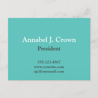 Oversize solid teal company logo traditional busin postcard
