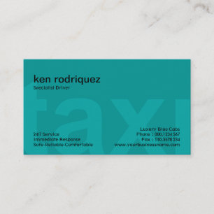 Oversize TAXI Letters Simple Clean Taxi Service Business Card