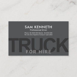 Oversize Truck Signage Lorry Transport Business Card