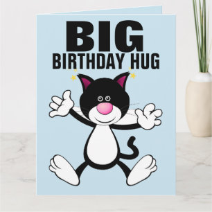 OVERSIZED 8X11 BIG CAT HUG BIRTHDAY CARDS