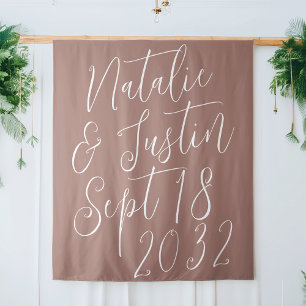 Oversized Calligraphy Script Wedding Backdrop Tapestry