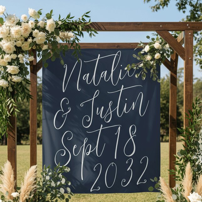 Oversized Calligraphy Script Wedding Backdrop Tapestry (Creator Uploaded)