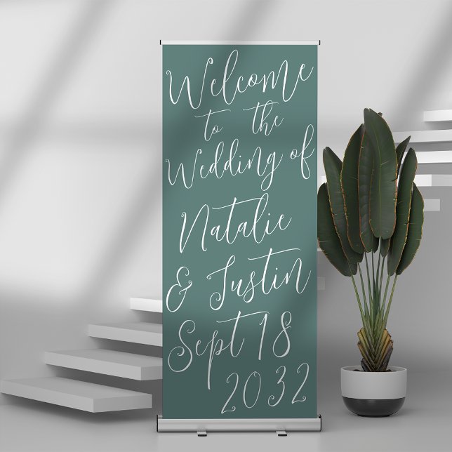 Oversized Calligraphy Script Wedding Welcome Retractable Banner (Creator Uploaded)