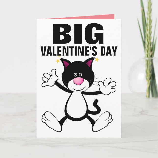 OVERSIZED  CAT HUG VALENTINE'S DAY CARD (Front)
