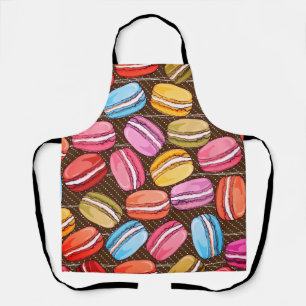 Oversized Colourful Macaroon Cookies Pattern Apron