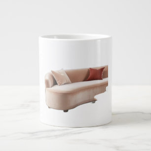 Oversized Curved Velvet Sofa Plush Luxury and Soft Large Coffee Mug