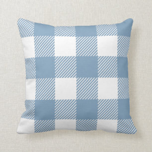 Oversized Dusty Blue Buffalo Plaid Cushion