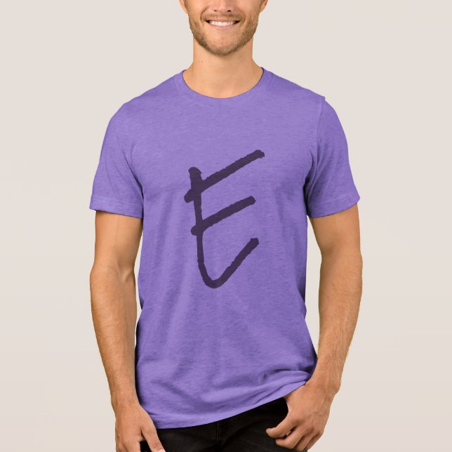 Oversized "E" Purple T-Shirt Tri-Blend Shirt (Front)