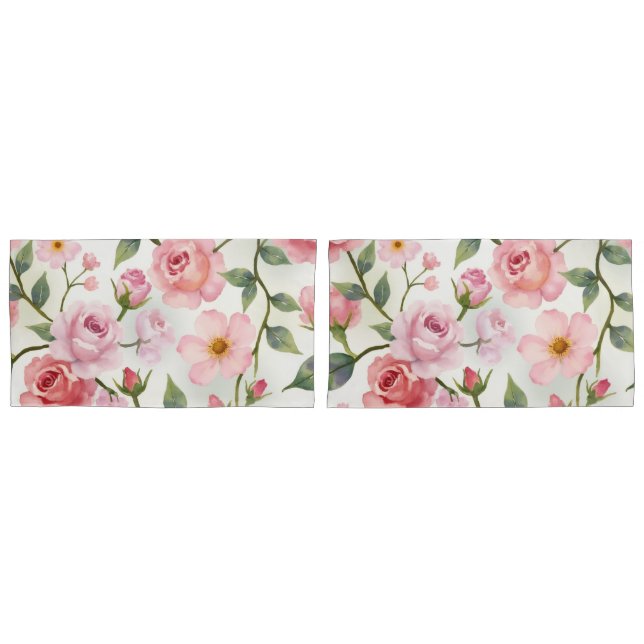 Oversized Floral in Pink Pillowcase (Front-Set)