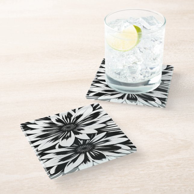 Oversized Flowers Glass Coaster (Angled)