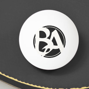 Oversized Initials in White and Black Ping Pong Ball