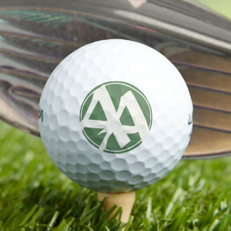 Oversized Initials in White and Green Golf Balls