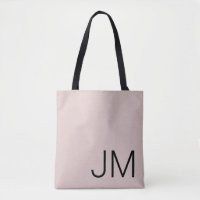 Oversized Monogrammed Initials Blush Pink Black