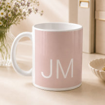 Oversized Monogrammed Initials Blush Pink