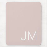 Oversized Monogrammed Initials Blush Pink Mouse Mat<br><div class="desc">Modern bold and oversized monogram. White initials highlighted on a blush pink background.</div>