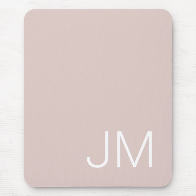 Oversized Monogrammed Initials Blush Pink Mouse Mat (Front)