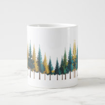 Oversized Mug with Scandinavian Forest Vibes