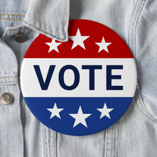 Oversized Patriotic Vote Star Badge