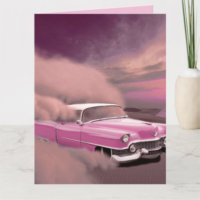 OVERSIZED RETRO PINK CADDY GREETING CARDS (Front)