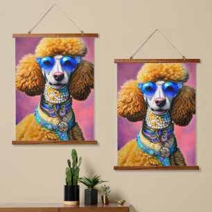 Oversized Sunglasses Poodle Dog Hanging Tapestry