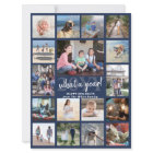 Oversized What a Year Photo Collage Navy and White