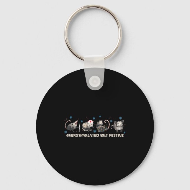 Overstimulated But Festive Funny Ssum Nurse Christ Key Ring (Front)