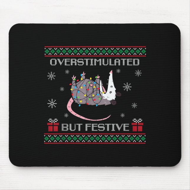 Overstimulated But Festive Ossum Christmas Tree Li Mouse Mat (Front)