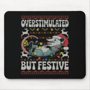 Overstimulated But Festive Ossum Christmas Ugly Sw Mouse Mat