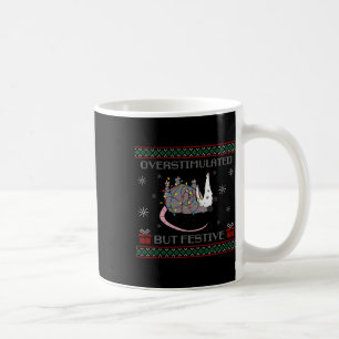 Overstimulated But Festive Possum Christmas Ugly X Coffee Mug