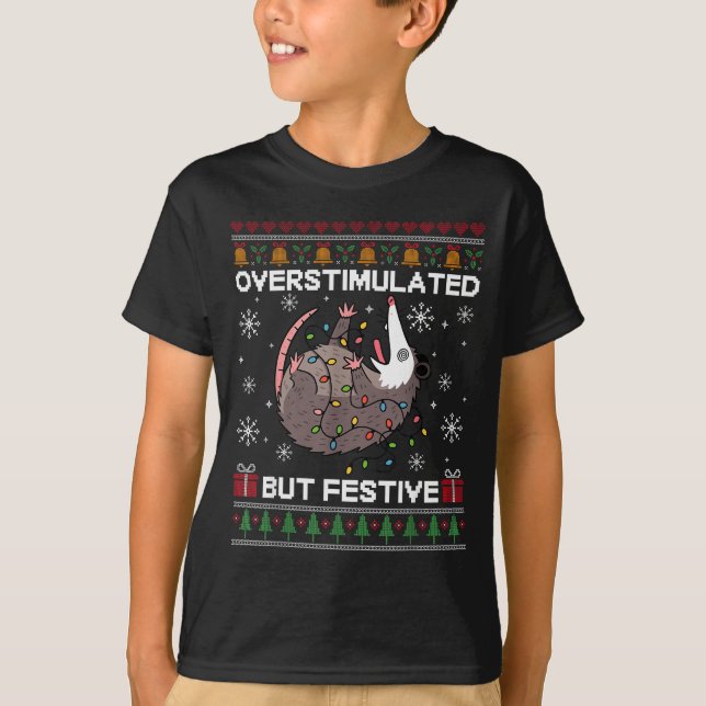 Overstimulated But Festive Ssum Christmas For Men  T-Shirt (Front)