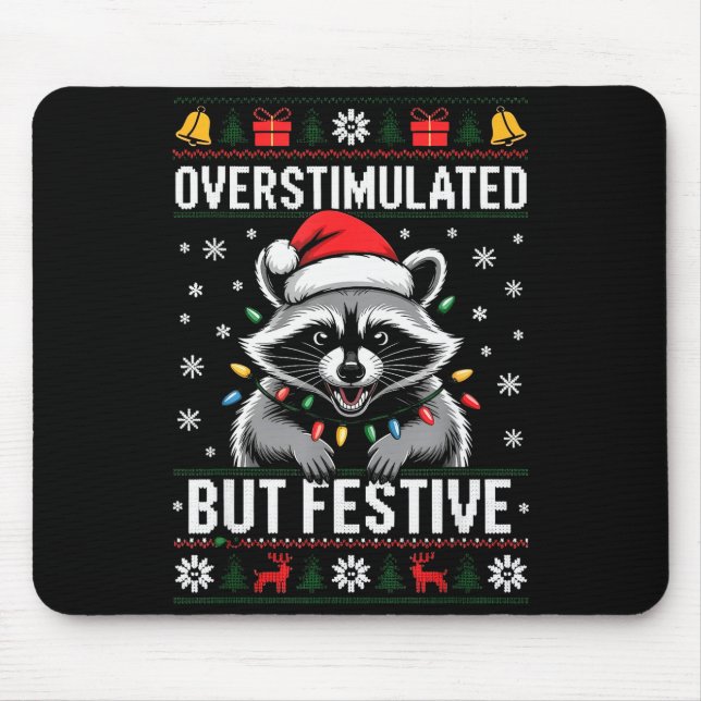 Overstimulated But Festive Ssum Christmas Pajamas  Mouse Mat (Front)