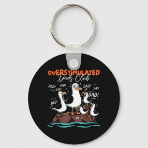 Overstimulated Dads Funny Seagull Dad Fathers Day Key Ring