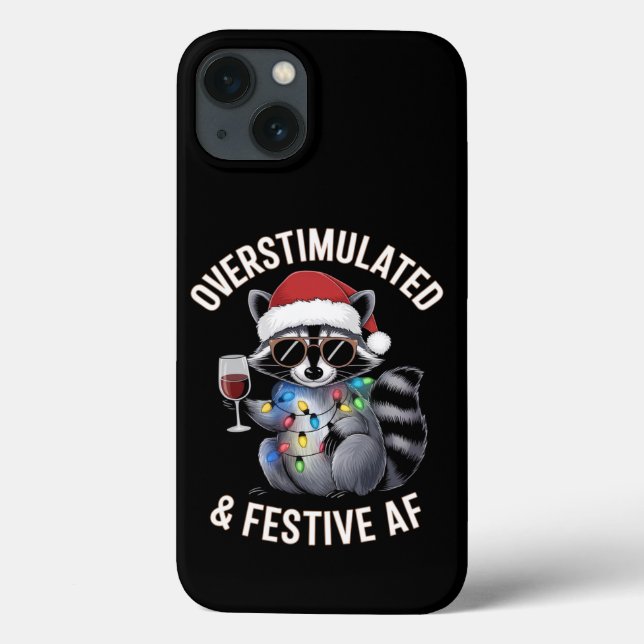Overstimulated & Festive AF Racoon Espresso Lover Case-Mate iPhone Case (Back)