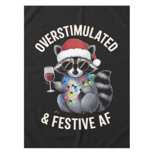 Overstimulated & Festive AF Racoon Espresso Lover Tablecloth