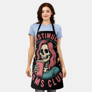 Overstimulated Moms Club Skull Messy Mum Life Apron