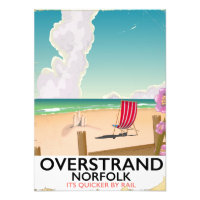 Overstrand Norfolk Beach travel poster