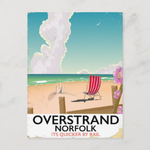 Overstrand Norfolk Beach travel poster Postcard