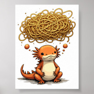 Overthink This Axolotl Anxiety Art Poster
