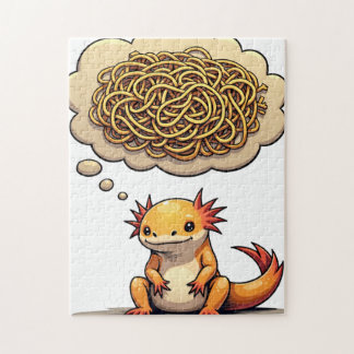 Overthink This Axolotl Introvert Humour Spaghetti  Jigsaw Puzzle