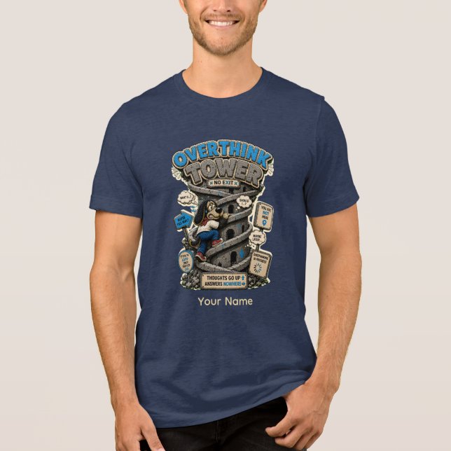 Overthink Universe Personalised Funny Overthinking Tri-Blend Shirt (Front)
