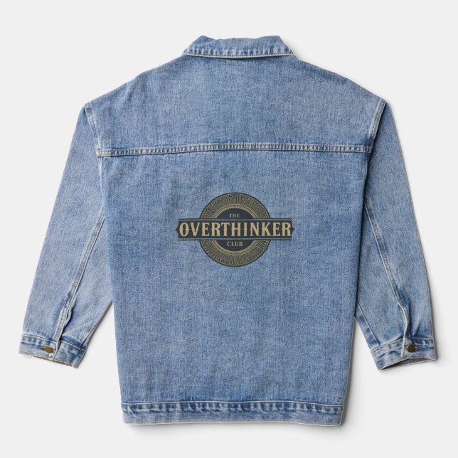 Overthinker Club Vintage Typography Denim Jacket (Back)